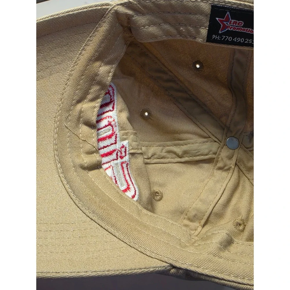 Ginn Jeep Covington GA Tan Baseball Cap Hat Adjustable Hook‎ Loop Strap